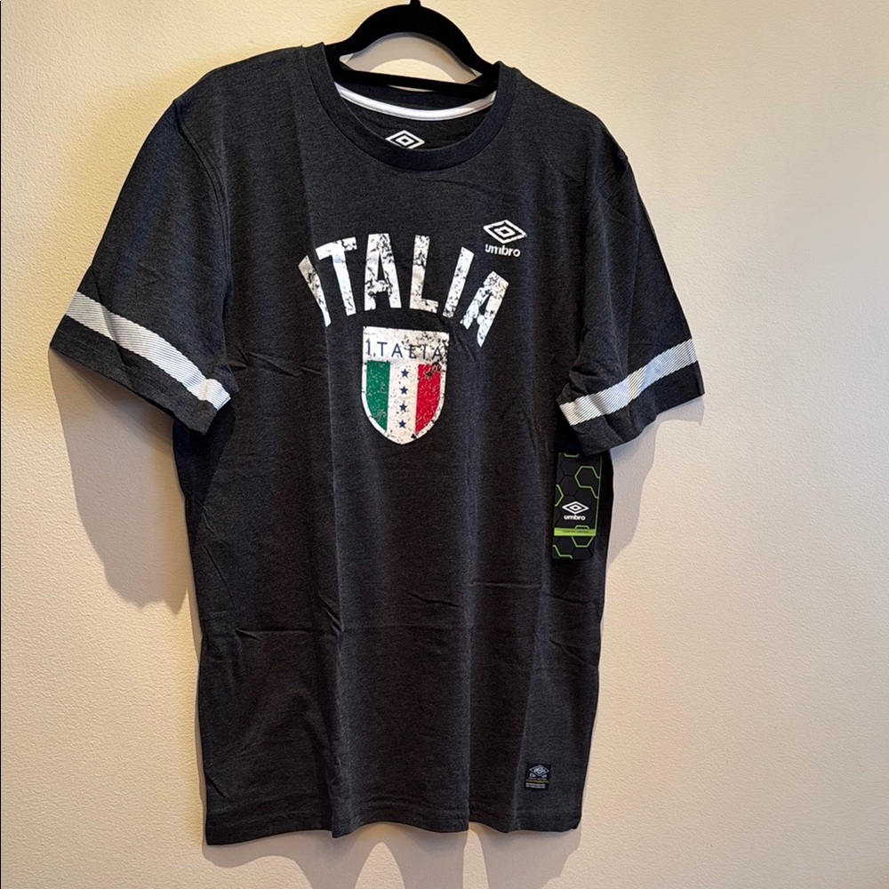 🇮🇹 Italia Umbro - Men's Charcoal Dark Gray T-Shirt